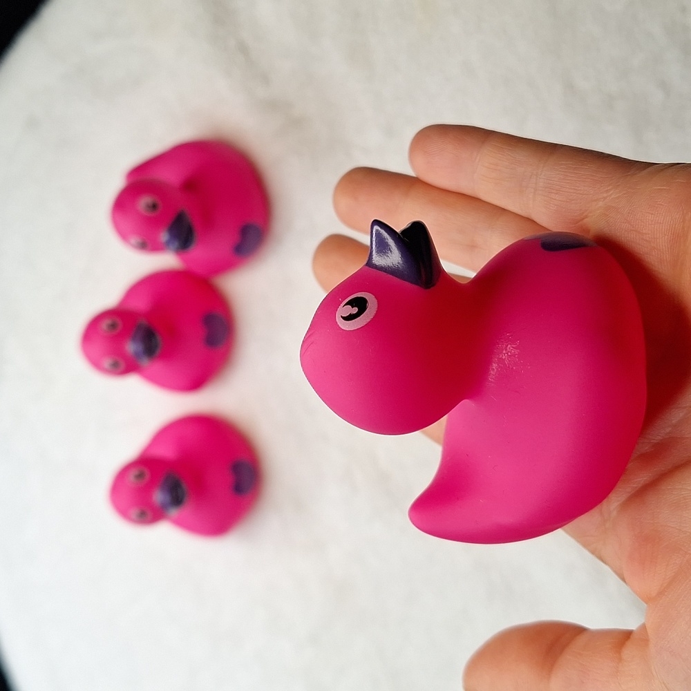 pink and purple love ducky